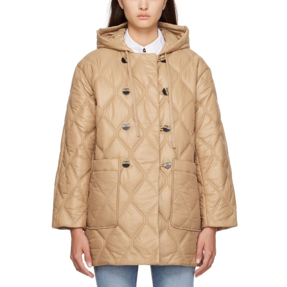 GANNI beige hooded jacket